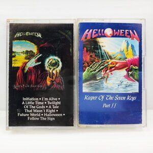 Helloween Keeper of Seven Keys Cassette Tapes Pair Power Metal 1980s Tested